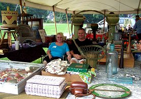 Lynn and Dale Price antiques at the Antiques Show in Norwich.