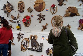 Werners Wood Sculptures at the Arts and Crafts Fair in Greene, NY.